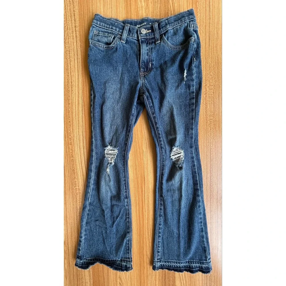 Girls Old Navy Girls High Rise Flare Distressed Jeans Size 10